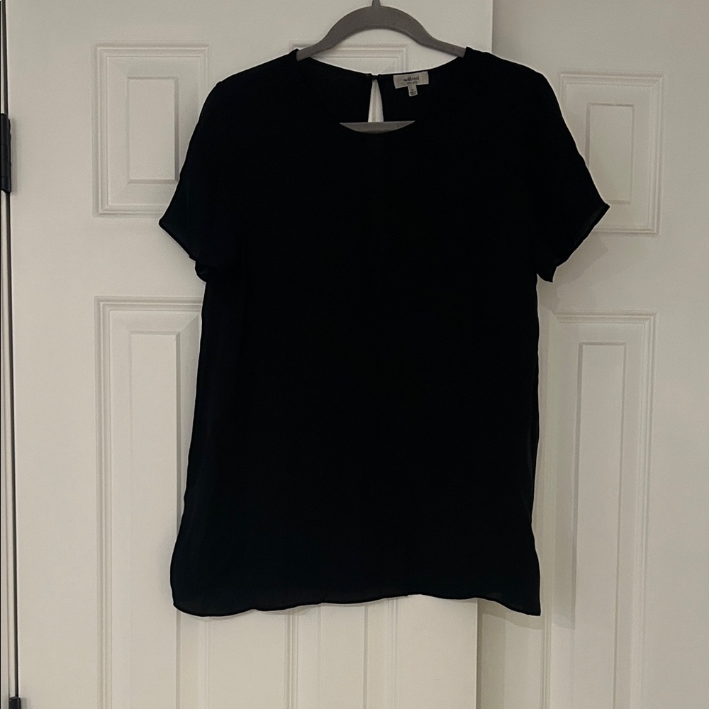 Wilfred 100% Silk Short Sleeve Blouse